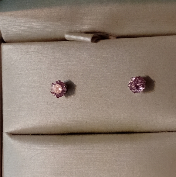 Pink Faux Crystal Stud Earrings - Unbranded - Picture 2 of 3